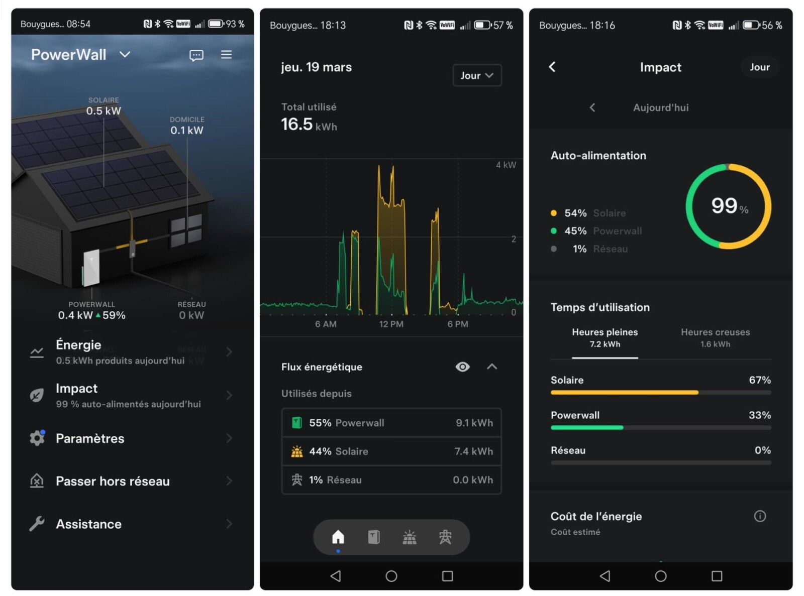 Statistique dans l'application Tesla - Crédit : YLRrwd